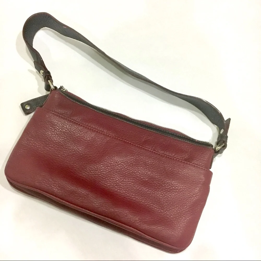 Y2K Leather two-toned shoulder purse red and black
